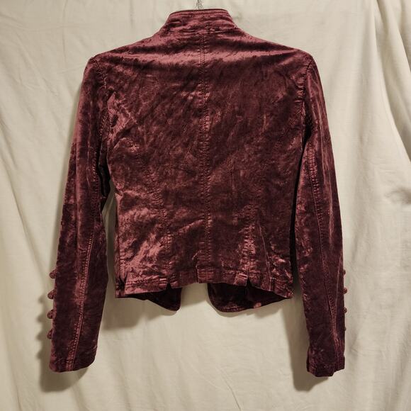 Free People Velvety Military Jacket Purple Size XS - Picture 7 of 15